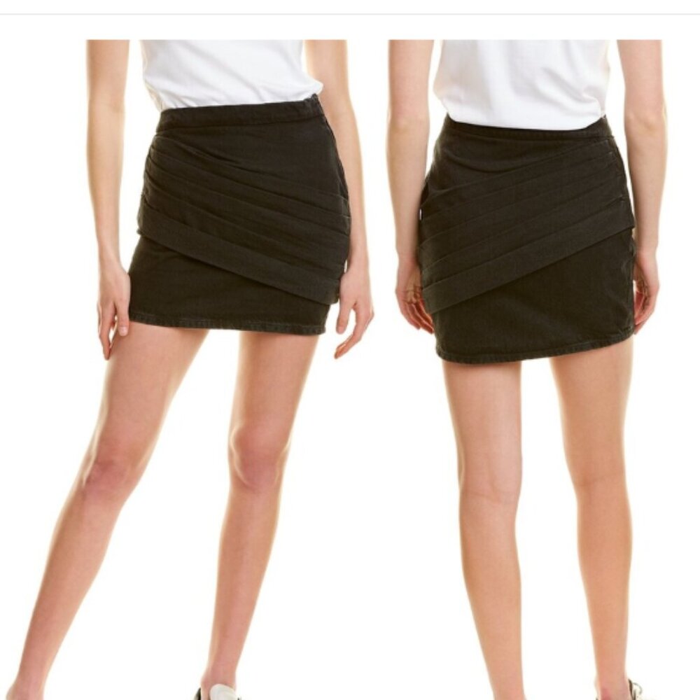 IRO Massai Dark Gray Denim Mini Skirt sz 34 / XS
